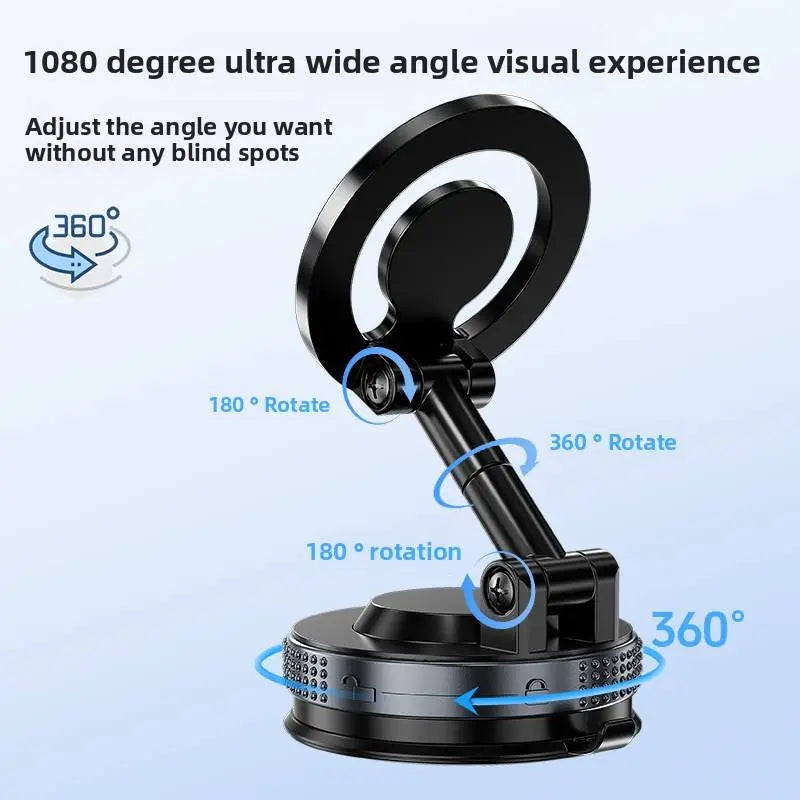 Vacuum Magnetic Phone Stand, New Type of Magnetic Phone Stand, Rotatable and Foldable Portable Double-Sided Vacuum Magnetic Adsorption Adjustable Phone Stand, Washable Base