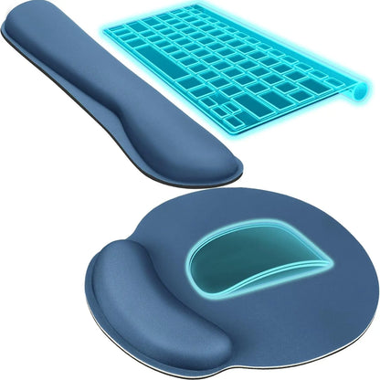 KTRIO Ergonomic Keyboard Wrist Rest and Mouse Pad with Wrist Rest Set, Memory Foam Wrist Support for Typing, Gaming, Office and Home Use