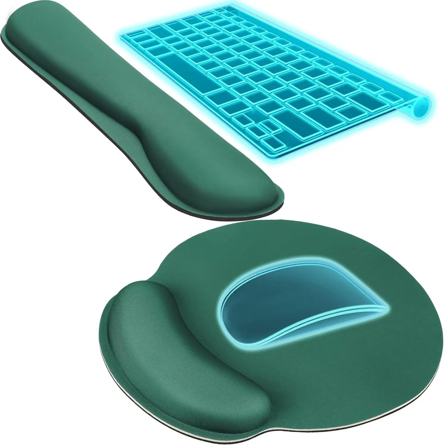 KTRIO Ergonomic Keyboard Wrist Rest and Mouse Pad with Wrist Rest Set, Memory Foam Wrist Support for Typing, Gaming, Office and Home Use