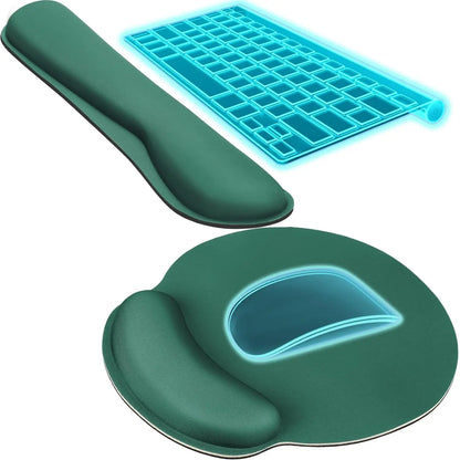 KTRIO Ergonomic Keyboard Wrist Rest and Mouse Pad with Wrist Rest Set, Memory Foam Wrist Support for Typing, Gaming, Office and Home Use