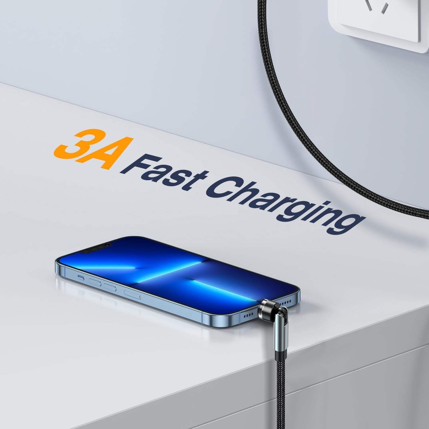 7-Pin Magnetic Charging Cable 360° Rotating 3 in 1 Magnetic Phone Charger, 3A Charging with Data Transfer for Android/Type C/I-Product/Carplay