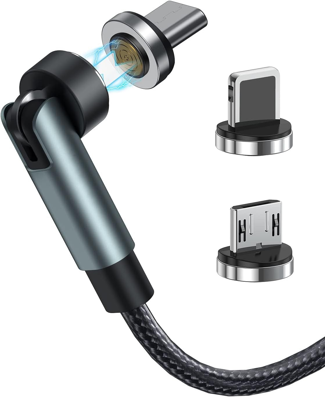 7-Pin Magnetic Charging Cable 360° Rotating 3 in 1 Magnetic Phone Charger, 3A Charging with Data Transfer for Android/Type C/I-Product/Carplay