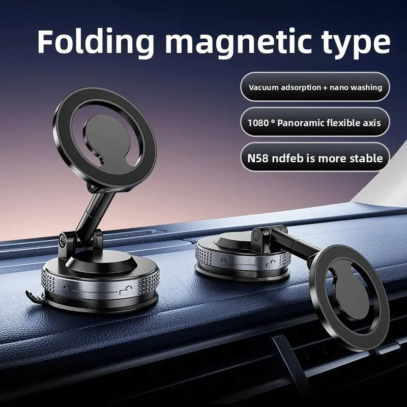 Vacuum Magnetic Phone Stand, New Type of Magnetic Phone Stand, Rotatable and Foldable Portable Double-Sided Vacuum Magnetic Adsorption Adjustable Phone Stand, Washable Base