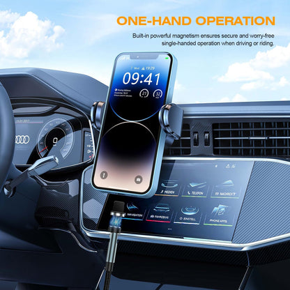 7-Pin Magnetic Charging Cable 360° Rotating 3 in 1 Magnetic Phone Charger, 3A Charging with Data Transfer for Android/Type C/I-Product/Carplay