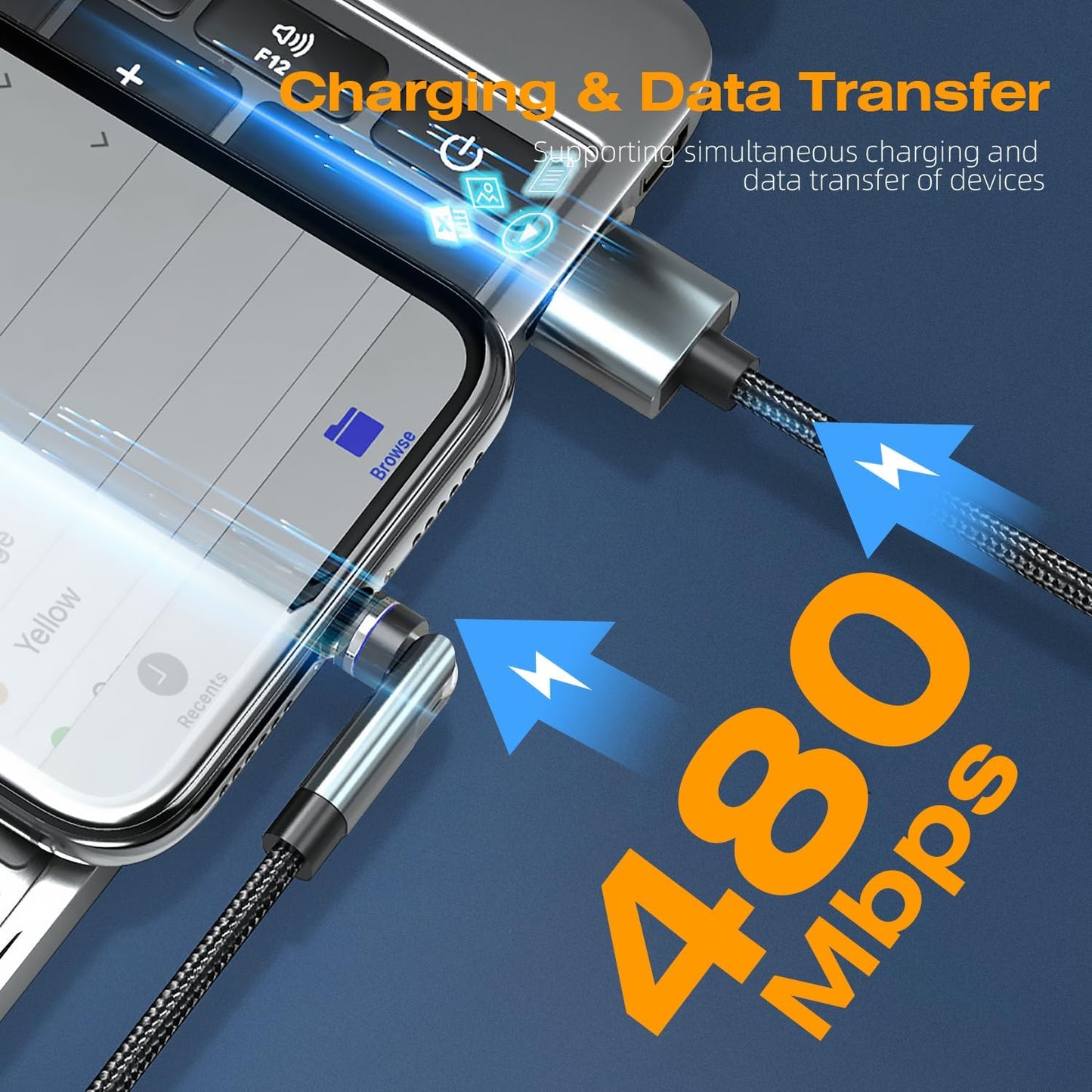 7-Pin Magnetic Charging Cable 360° Rotating 3 in 1 Magnetic Phone Charger, 3A Charging with Data Transfer for Android/Type C/I-Product/Carplay