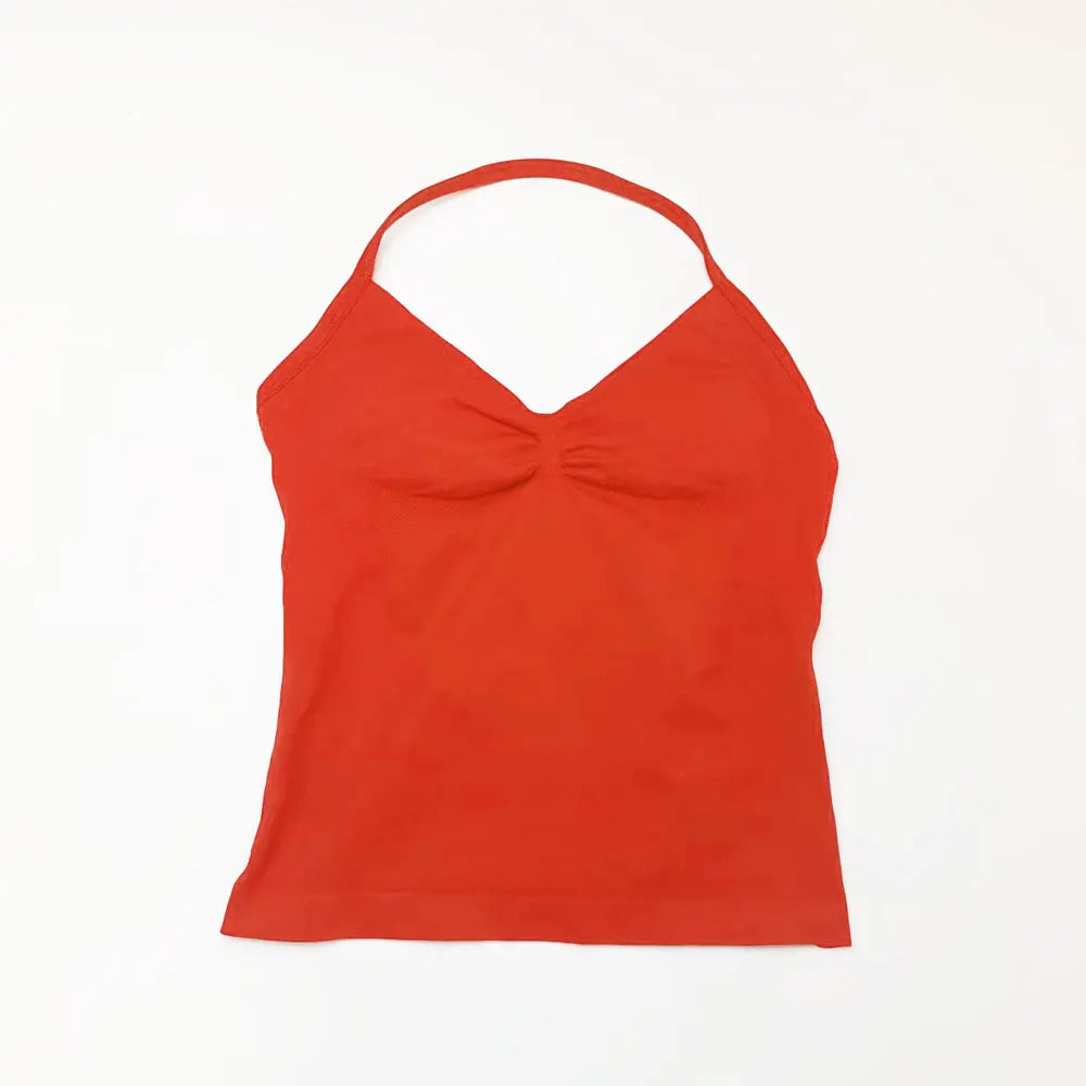 Women's Seamless Yoga Tank with Removable Pads (V Neck)