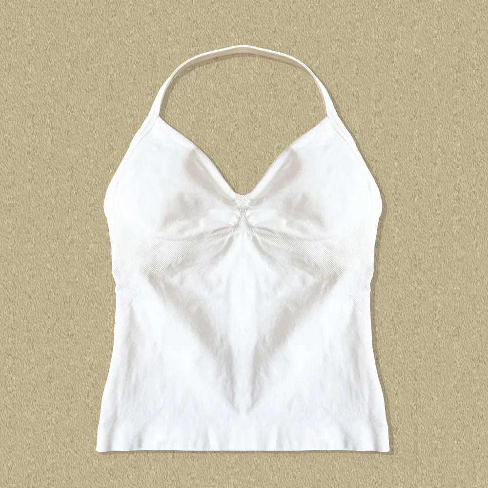 Women's Seamless Yoga Tank with Removable Pads (V Neck)