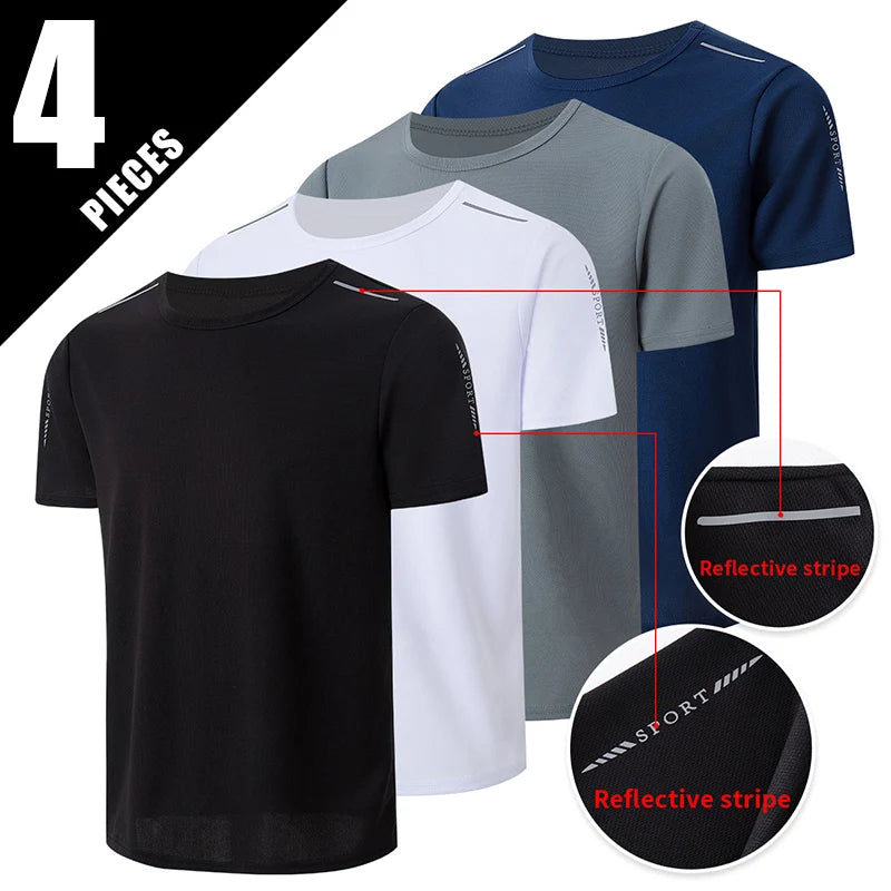 Men's Multicolor Short-Sleeved Loose and Comfortable Shirts 1/2/4 Pcs