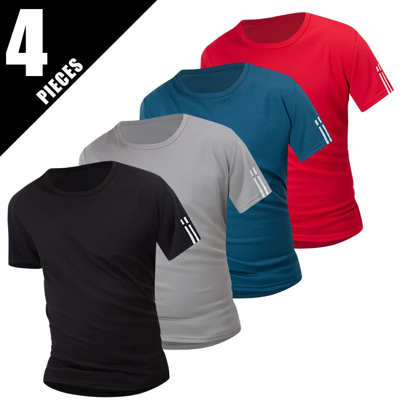 Men's Multicolor Short-Sleeved Loose and Comfortable Shirts 1/2/4 Pcs