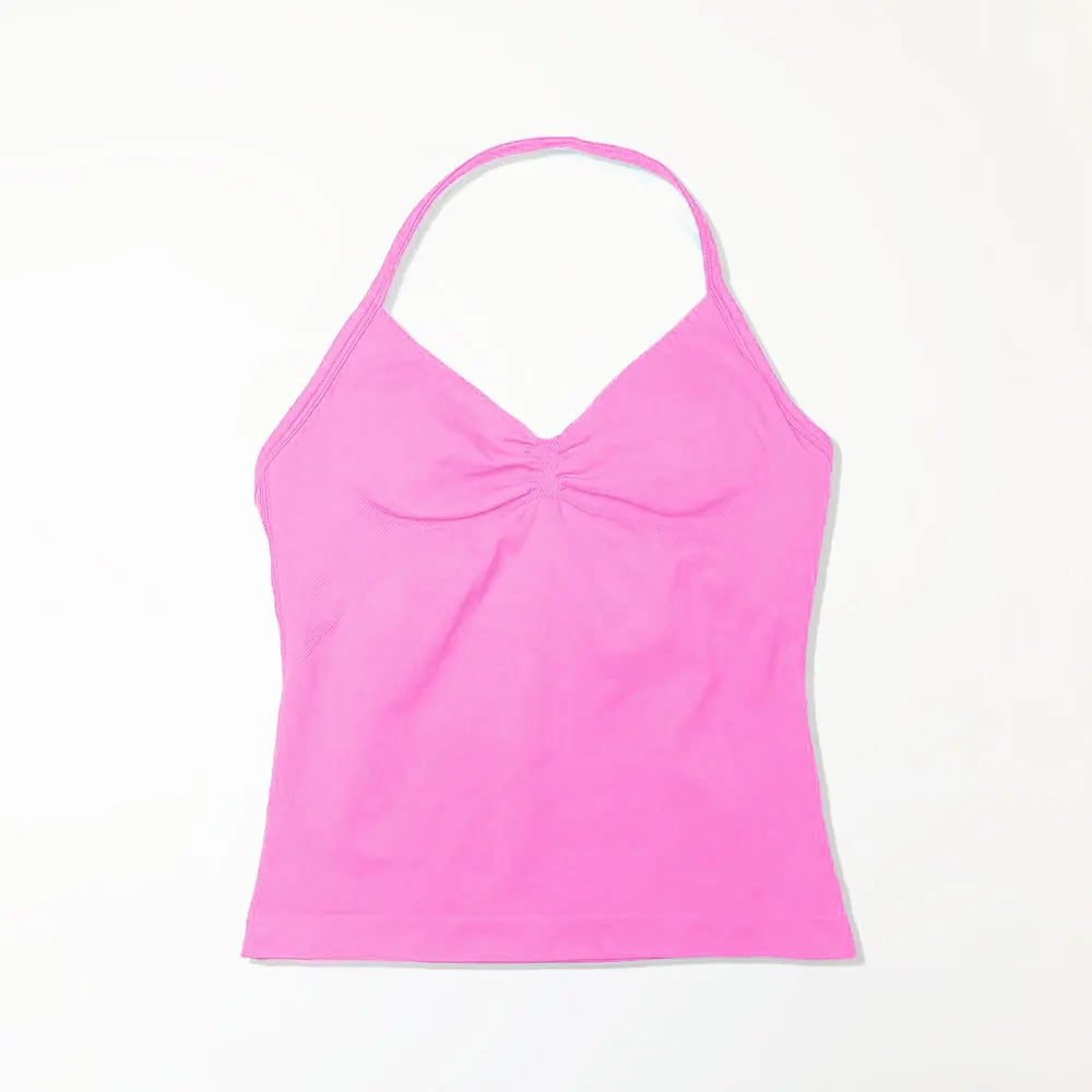 Women's Seamless Yoga Tank with Removable Pads (V Neck)