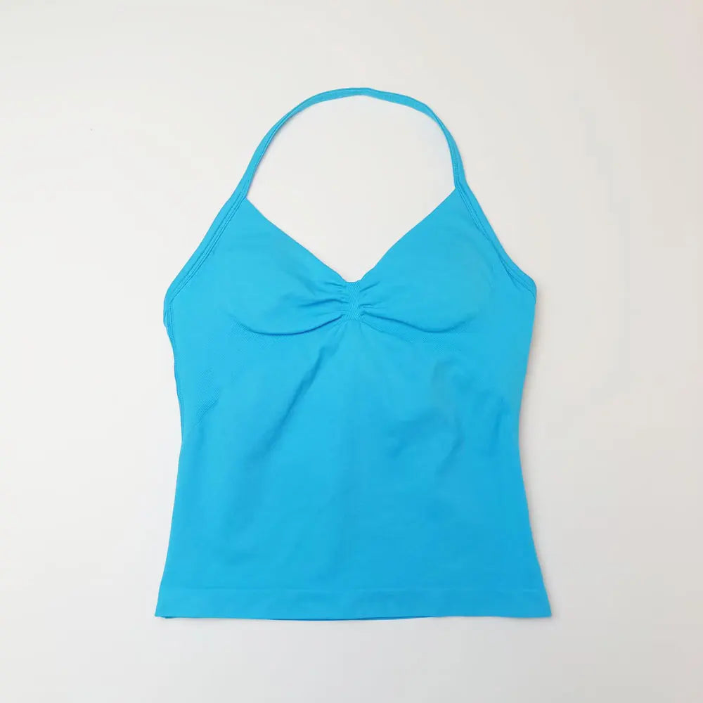 Women's Seamless Yoga Tank with Removable Pads (V Neck)