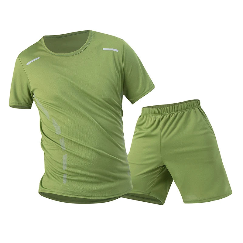 2-Piece Men's Short Sleeved T-Shirt And Shorts With Pockets