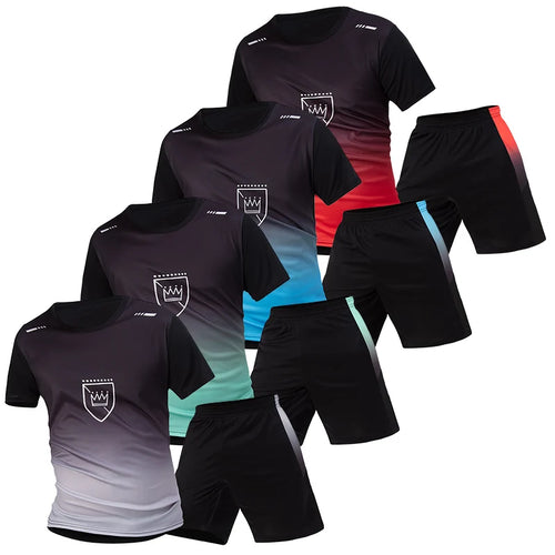 2-Piece Men's Short Sleeved T-Shirt And Shorts With Pockets