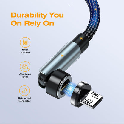 7-Pin Magnetic Charging Cable 360° Rotating 3 in 1 Magnetic Phone Charger, 3A Charging with Data Transfer for Android/Type C/I-Product/Carplay