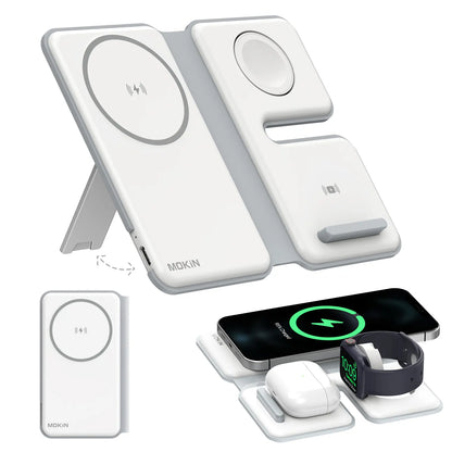 Mokin 3 in 1 Magnetic Wireless Charging Station for Iphone 2024 If Design Award 20W