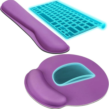 KTRIO Ergonomic Keyboard Wrist Rest and Mouse Pad with Wrist Rest Set, Memory Foam Wrist Support for Typing, Gaming, Office and Home Use