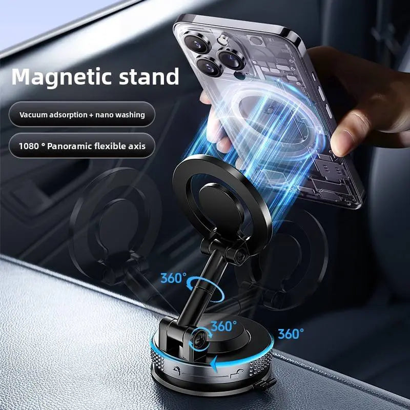 Vacuum Magnetic Phone Stand, New Type of Magnetic Phone Stand, Rotatable and Foldable Portable Double-Sided Vacuum Magnetic Adsorption Adjustable Phone Stand, Washable Base